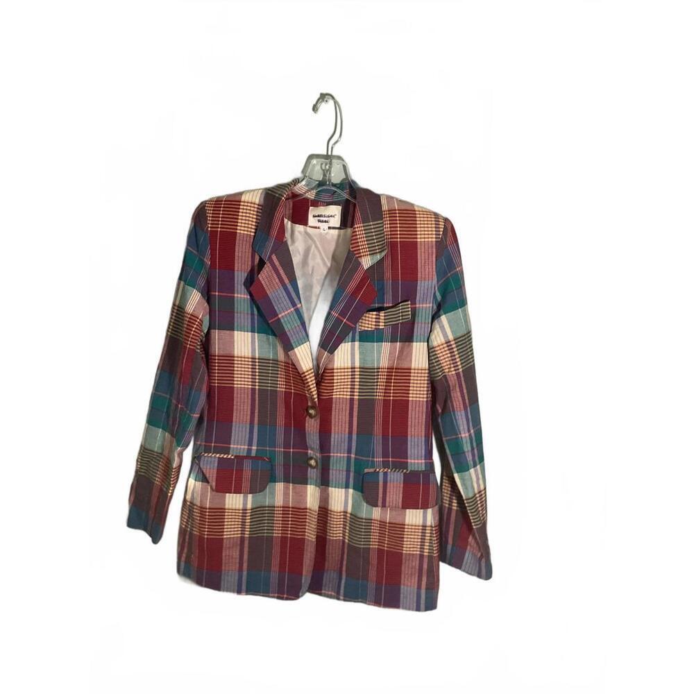 Vintage Carroll Reed Plaid Blazer Academia, Preppy size 4